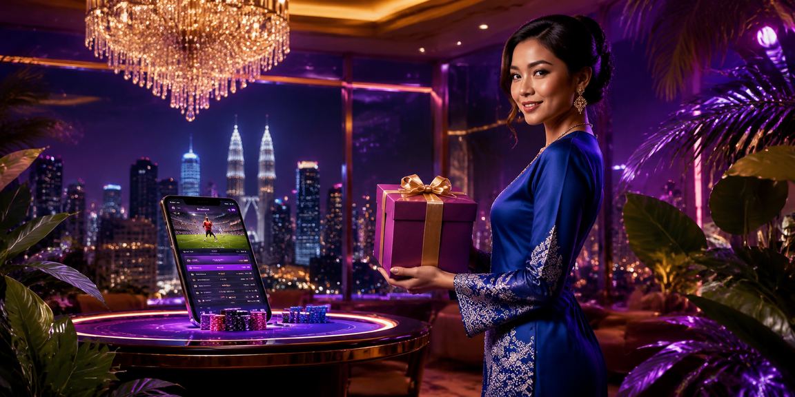 Pengguna Petaling Jaya dalam baju kurung menyemak pertaruhan sukan bola sepak di 800mt